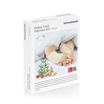 Detox-Patches voor Voeten Ginger InnovaGoods 10 Stuks