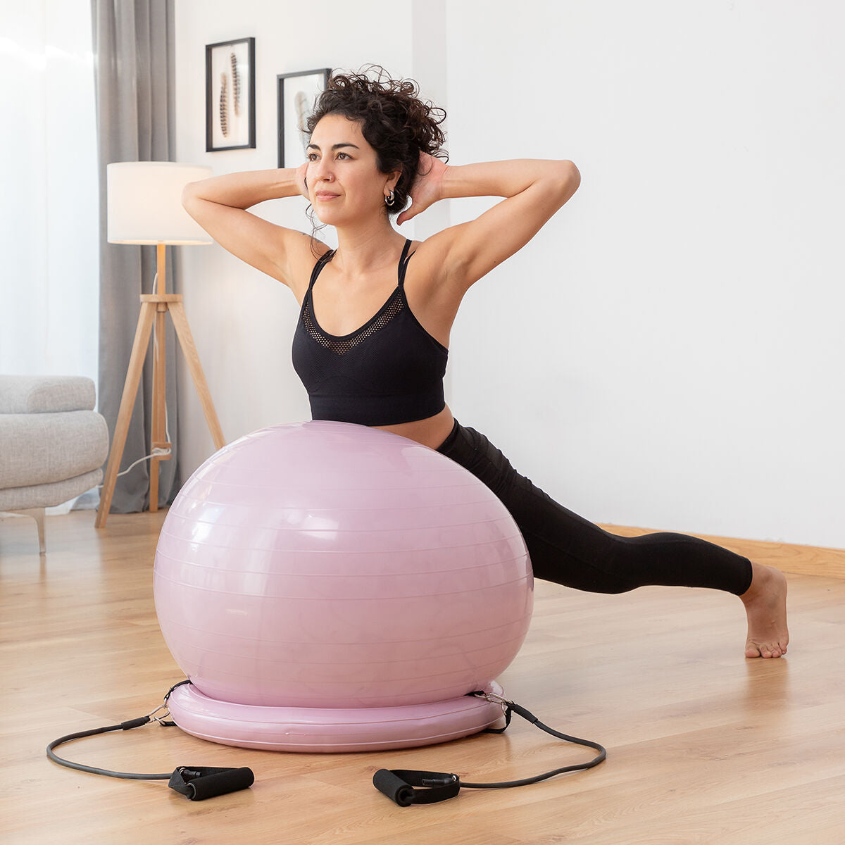 Yogabal met Stabiliteitsring en Weerstandsbanden Ashtanball InnovaGoods