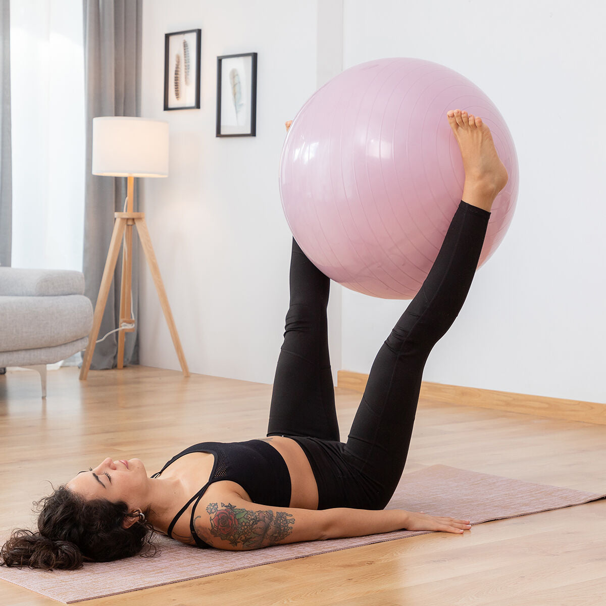 Yogabal met Stabiliteitsring en Weerstandsbanden Ashtanball InnovaGoods