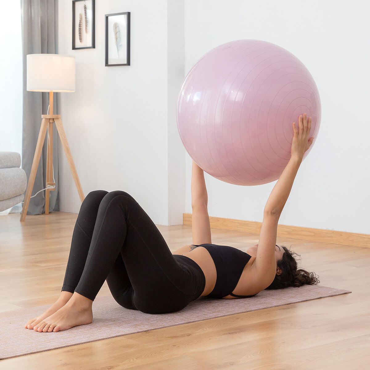 Yogabal met Stabiliteitsring en Weerstandsbanden Ashtanball InnovaGoods