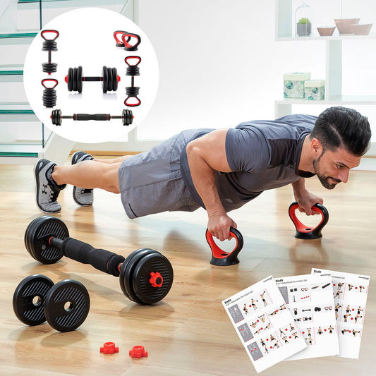 6-in-1 set van verstelbare gewichten met oefeningengids Sixfit InnovaGoods