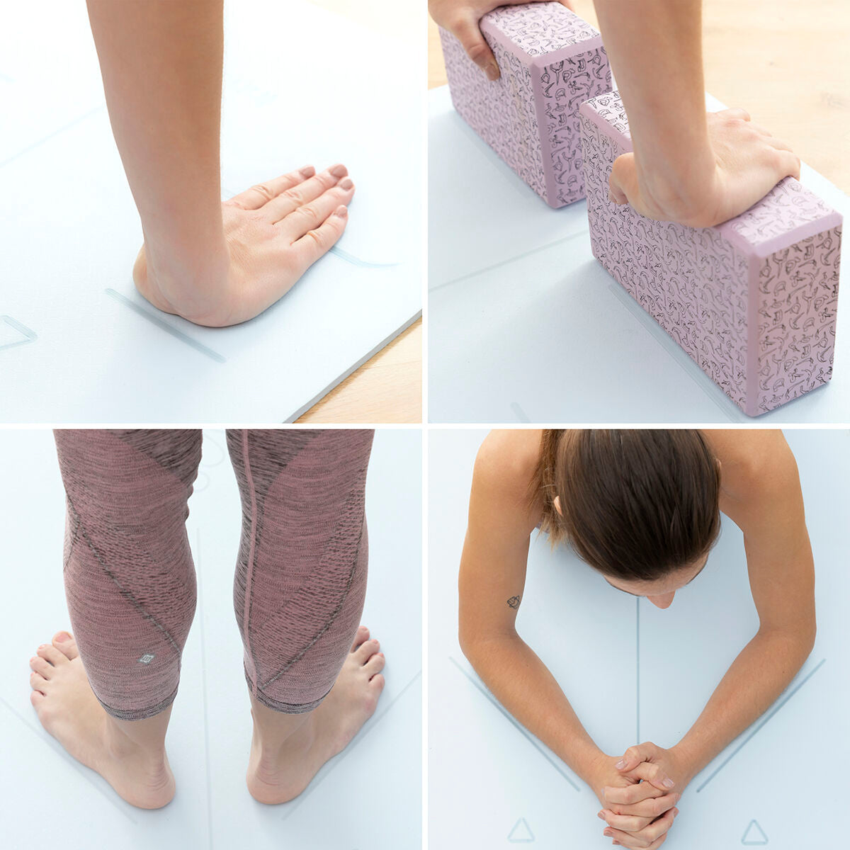 Anti-slip Fitnessmat met Positielijnen en Oefengids Asamat InnovaGoods