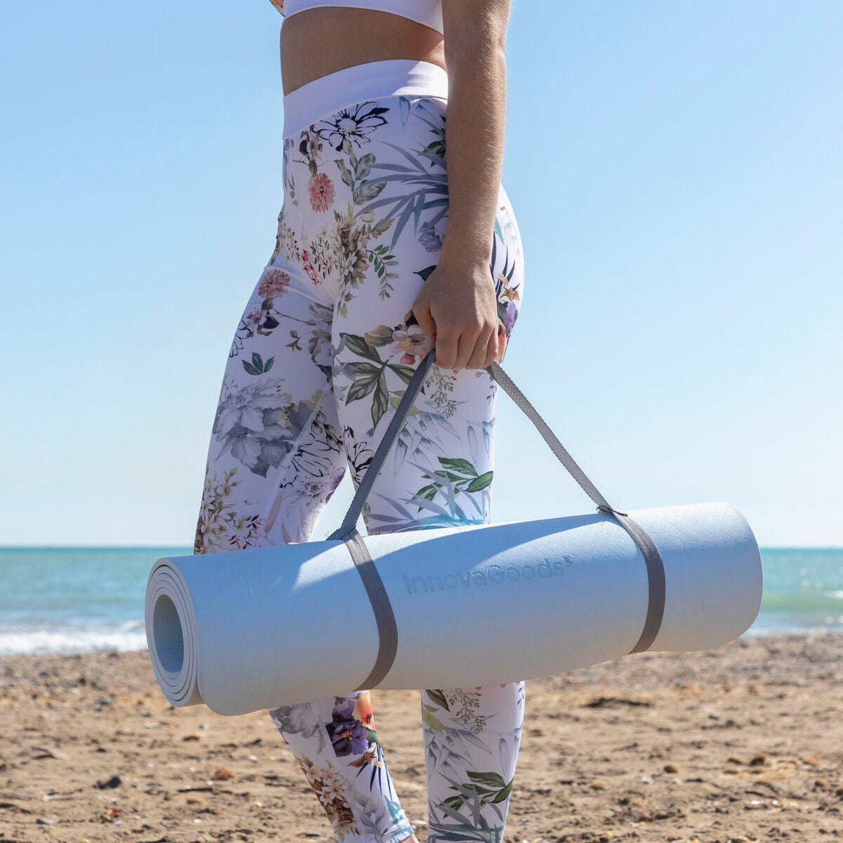 Anti-slip Fitnessmat met Positielijnen en Oefengids Asamat InnovaGoods
