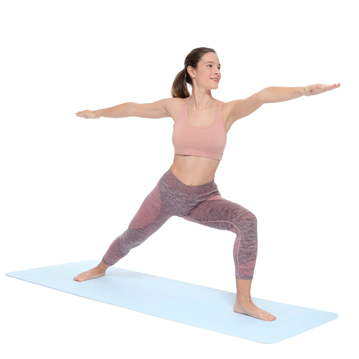 Anti-slip Fitnessmat met Positielijnen en Oefengids Asamat InnovaGoods